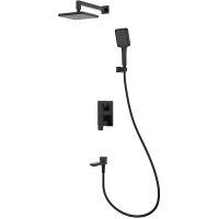 Душевая система Splenka S01.27.06 Черная матовая — фото 1, Встраиваемые душевые комплекты