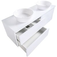 Тумба с раковиной Orange Otto 130 Ot-130TuMDF+B08-360W подвесная Белый глянец — фото 5, Мебель для ванной