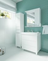 Зеркало со шкафом 1MarKa Кода 65 Лайт У23118 с подсветкой Белый глянец — фото 3, Мебель для ванной