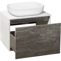 Тумба под раковину Runo Бари 60 00-00001378 подвесная Железный камень Белая — фото 11, Тумбы под раковину