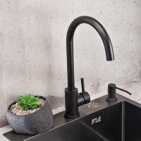 Смеситель для кухни Ростовская Мануфактура Сантехники SUS124BL-017F Черный матовый — фото 9, Смесители