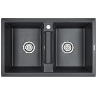 Кухонная мойка Paulmark Tandem 80/2 PM238150-BL Черная — фото 1, Кухонные мойки