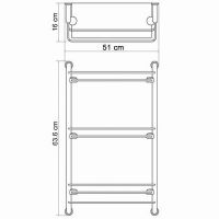 Стеклянная полка WasserKRAFT Хром арт-K-2033 — фото 3, Полки для ванной и душа