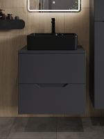 Товар: Тумба с раковиной Orange Line 60 Li-60TugMDF+B01-475MB подвесная Графит матовый - фото 3 Тумба с раковиной Orange Line 60 Li-60TugMDF+B01-475MB подвесная Графит матовый — фото 3, Мебель для ванной