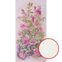 Фреска Ortograf Цветы 9026 Фактура флок FLK Флизелин (1,2*2,4) Зеленый/Розовый, Цветы/Живопись — фото 1, Фрески