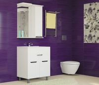 Зеркало со шкафом Mixline Этьен 65 R 529940 с подсветкой Белое — фото 2, Мебель для ванной