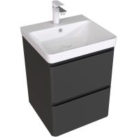 Тумба под раковину Aquanet Эмбер 50 330464 подвесная Черная матовая — фото 1, Мебель для ванной