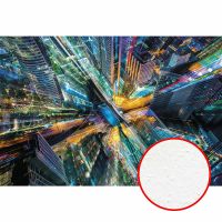 Фреска Ortograf Небоскребы 33050 Фактура бархат FX Флизелин (4*2,7) Бирюзовый/Разноцветный, Город — фото 1, Фрески