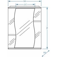 Зеркальный шкаф Stella Polar Волна Лолита 55 с подсветкой Белый арт-SP-00000042 — фото 4, Зеркальные шкафы в ванную