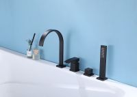 Смеситель на борт ванны Abber Wasserfall AF8613B Черный матовый — фото 2, Смесители на борт ванны