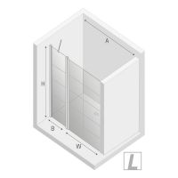 Душевая дверь New Trendy New Soleo Black 90 L D-0279A профиль Черный стекло прозрачное — фото 8, Душевые двери в нишу