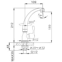 Кран для одного типа воды Frap F4196 Хром — фото 8, Краны