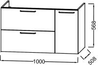 Тумба под раковину Jacob Delafon Odeon Rive Gauche 100 EB2544-R5-N18 подвесная Белая — фото 3, Тумбы под раковину