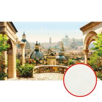 Фреска Ortograf Городской пейзаж 6602 Фактура флок FLK Флизелин (4,3*2,7) Бежевый/Зеленый/Голубой, Город/Пейзаж — фото 1, Фрески