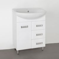 Тумба под раковину Style Line Ирис 65 Белый глянец — фото 1, Мебель для ванной