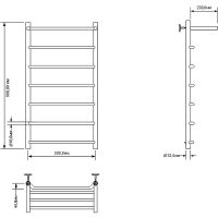 Водяной полотенцесушитель Aquanet Fiona 100x50 266742 с полкой Хром — фото 2, Водяные полотенцесушители