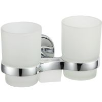 Стакан для зубных щеток Haiba HB1908 двойной Хром — фото 1, Мыльницы