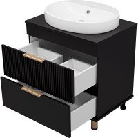 Тумба с раковиной Brevita Enfida 70 Черная матовая арт-УТ000015616 — фото 4, Тумбы с раковиной
