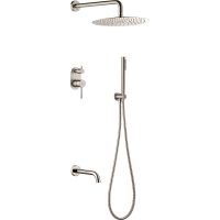 Душевая система Boheme Uno 464-2-NB Никель брашированный — фото 1, Душевое оборудование. Душевая программа