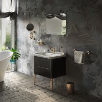 Тумба под раковину Kerasan Waldorf 74 925631 подвесная Nero matt — фото 5, Мебель для ванной