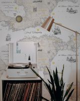 Обои Solo Geo SL8838-23 Винил на флизелине (1,06*10) Серый, Карты — фото 3, Обои для стен