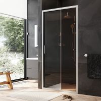 Душевая дверь AM.PM Gem Solo 100 W90G-100-1-195MBr профиль Хром матовый стекло бронзовое-прозрачное — фото 2, Раздвижные душевые двери