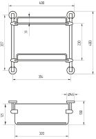 Стеклянная полка Veragio Largenta VR.LGT-1912.CR Хром — фото 2, Полки для ванной и душа