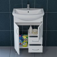 Тумба под раковину СанТа Стандарт 60 201020 Белая — фото 3, Тумбы под раковину