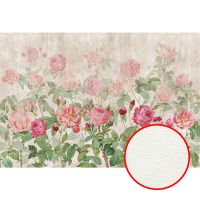 Фреска Ortograf Цветы 34080 Фактура флок FLK Флизелин (4*2,7) Зеленый/Коричневый/Розовый, Цветы — фото 1, Фрески