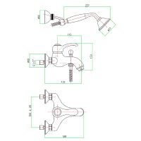 Товар: Смеситель для ванны Webert Aurora AU850101065 Бронза - фото 3 Смеситель для ванны Webert Aurora AU850101065 Бронза — фото 3, Смесители