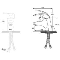 Смеситель для раковины Kaiser Nova 23011 Хром — фото 2, Смесители