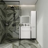 Тумба под раковину Style Line Марелла 60 Люкс Plus СС-00002396 Белый глянец антискрейтч — фото 6, Мебель для ванной