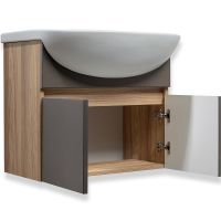 Товар: Тумба под раковину Runo Лада 60 00-00001369 подвесная Крафтовый дуб Графит - фото 2 Тумба под раковину Runo Лада 60 00-00001369 подвесная Крафтовый дуб Графит — фото 2, Тумбы под раковину