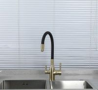 Смеситель для кухни Frap H69 Сатин золотой Черный арт-F4396-3 — фото 4, Смесители для кухни