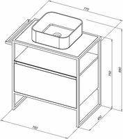 Тумба под раковину Allen Brau Priority 70 1.31001.PWM Папирус матовый — фото 18, Тумбы под раковину