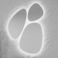 Зеркало Jorno Stone 80 Stn.05/W/JR с подсветкой капля (3 шт) — фото 1, Зеркала в ванную комнату