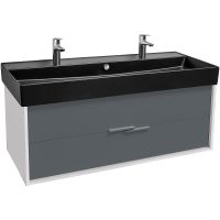 Тумба под раковину Jacob Delafon Vivienne 120 EB1669-J5-J54 подвесная Серая матовая Белая глянцевая — фото 2, Тумбы под раковину