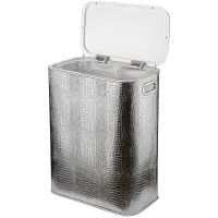 Корзина для белья Geralis KHH-B Croco Серебро, кант Хром, стандартная — фото 2, Корзины для белья