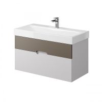 Тумба под раковину Creto Malibu 100 7-1079CapS подвесная Capuchino Soft — фото 2, Тумбы под раковину