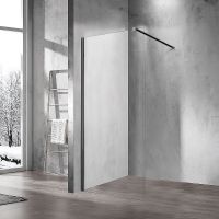 Душевая перегородка Vincea Walk-In 90 VSW-1H900CLB профиль Черный матовый стекло прозрачное — фото 2, Душевые перегородки