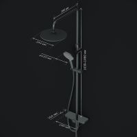 Душевая система AM.PM Like F0780222 Черная матовая — фото 18, Душевые стойки