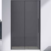 Душевая дверь Vincea Slim-N 130 VDS-4SN130CGB профиль Черный стекло тонированное — фото 1, Душевые двери в нишу