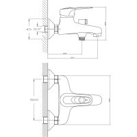Смеситель для ванны Viko V-6602 Хром — фото 11, Смеситель для ванны