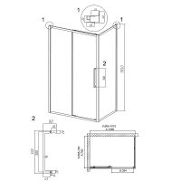Душевой уголок Grossman Cosmo 100х70 120.K33.02.1070.10.02 профиль Хром стекло шиншилла — фото 10, Прямоугольные душевые уголки
