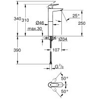 Товар: Смеситель для раковины Grohe BauEdge 23761000 Хром - фото 3 Смеситель для раковины Grohe BauEdge 23761000 Хром — фото 3, Смесители