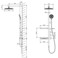 Душевая система Vincea Inspire  VSFS-3I11GM Вороненая сталь — фото 7, Душевые стойки