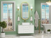 Товар: Тумба с раковиной Brevita Shanel 100 УТ000023185 подвесная Белая глянцевая - фото 8 Тумба с раковиной Brevita Shanel 100 УТ000023185 подвесная Белая глянцевая — фото 8, Мебель для ванной