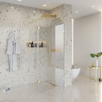 Душевая перегородка Niagara Nova 110 NG-642-11GOLD профиль Холодное золото стекло прозрачное — фото 2, Душевые перегородки