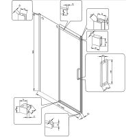 Душевая дверь Veconi Vianno VN-71 140 VN71-140-01-19C4 профиль Хром стекло прозрачное — фото 6, Душевые двери в нишу