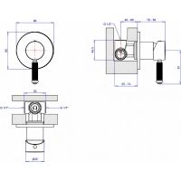 Смеситель для душа Cezares Aphrodite APHRODITE-DIM2-03/24-Bi Золото 24 карат — фото 2, Смеситель для душа